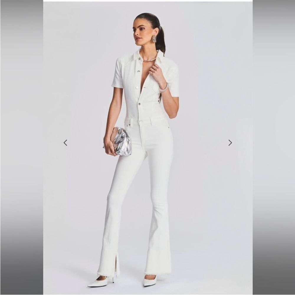 SER.O.YA White Short-Sleeve Tailored Jumpsuit